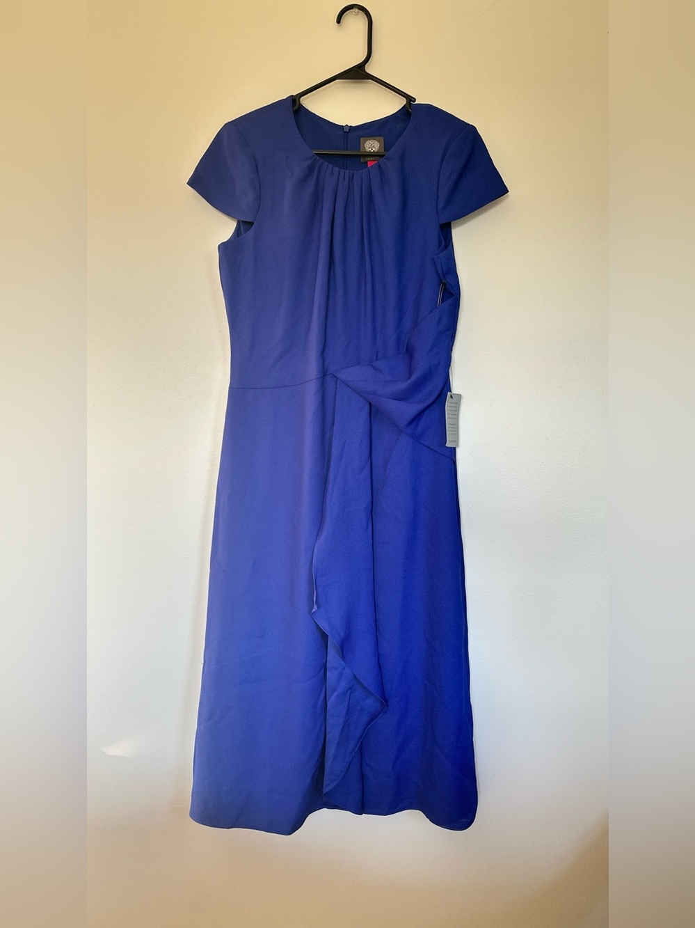 Vince Camuto Royal Blue Cap-Sleeve Midi Dress